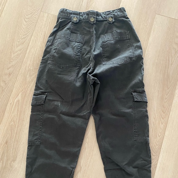 FREE PEOPLE AGOLDE MILA UTILITY CARGO PANTS BALLOON / HIGH WAIST FADED BLACK 25 - Picture 6 of 8